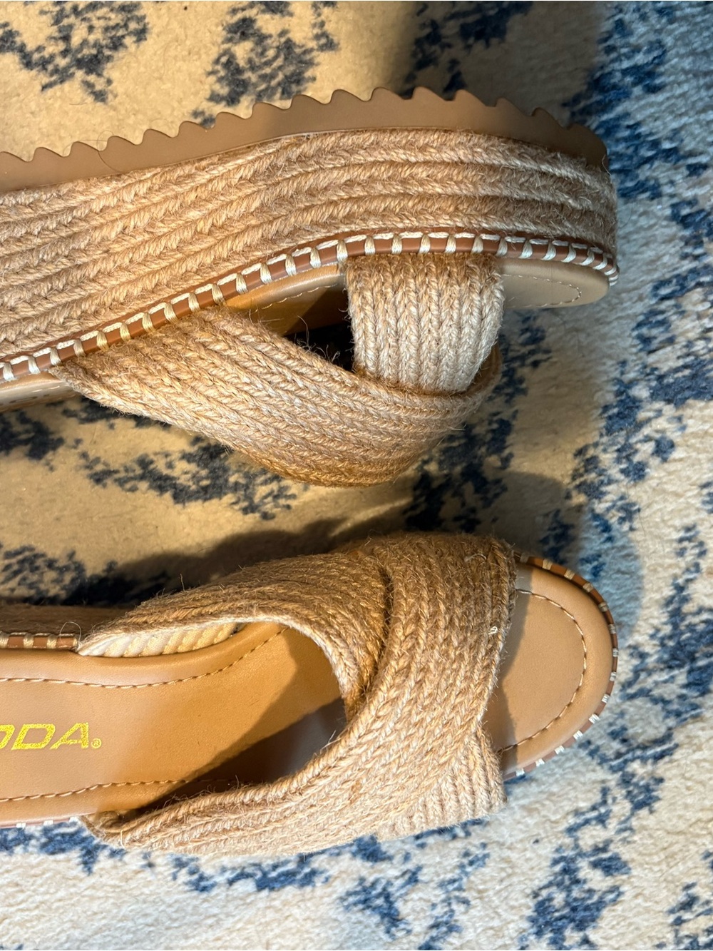 Woven Platform Sandals - Natural Beige size 6